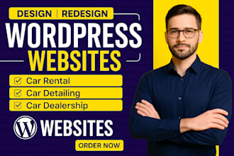 design car rental, car detailing or car dealership website