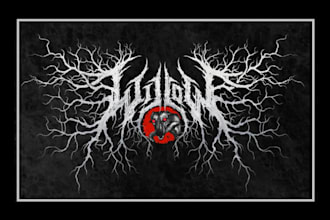 create black metal logo, atmospheric, symphonic or melodic