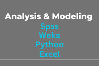 data analysis, data science using spss, rstudio, python,stata, weka and excel