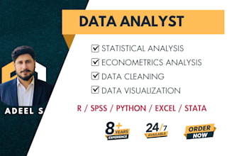 perform statistical data analysis with spss, rstudio, excel, stata or python