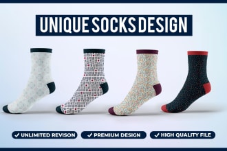 do create custom socks sublimation design for you