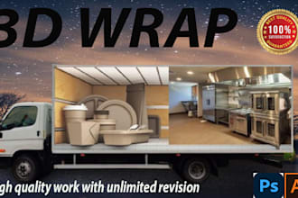 design 3d car wrap ,vehicle, truck ,trailer, van, food truck design
