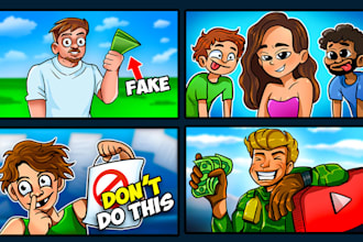 eye catchy custom drawing youtube thumbnail design