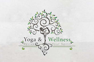 design professional natural yoga spa beauty skincare logo