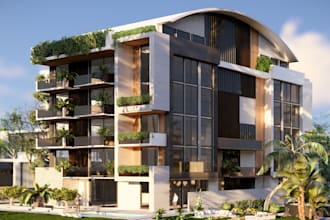 create architectural 3d exterior design and rendering