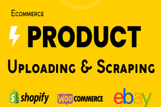 scrape product from website upload or import csv to shopify woocommerce listing