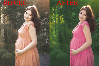 retouching maternity newborn family photo color change