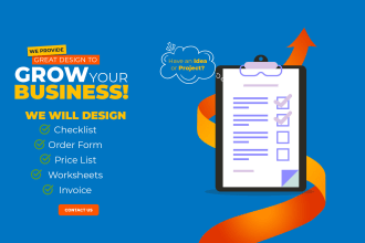 design editable checklist, order form, invoice and digital planner