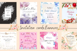 create stunning,elegant invitation cards,poster,banners