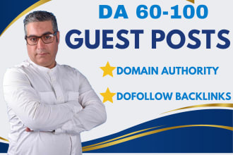 write and publish 7 guest posts on 90 da websites