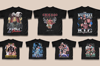 design a crazy 90s vintage bootleg t shirt old school