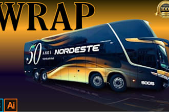 design a wrap for bus, van, billboard, signboard, boat, bus, food trailer