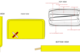 design wallet, purse and accessories factory ready tech pack