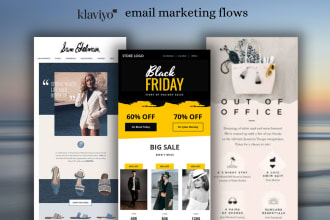 design creative klaviyo email template and flows