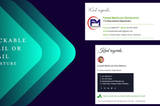 design a clickable HTML email or gmail signature