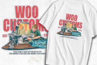 make retro vintage t shirt design and illustration