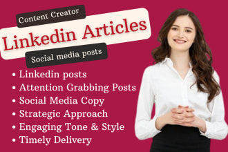 write linkedin articles, newsletter, carousel and social media caption and posts