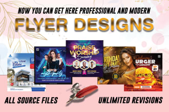 design awesome, professional flyers for event,birthday,church,food,travelling