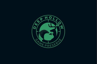 do a creative fishing and hunting, mountain, and climbing logo