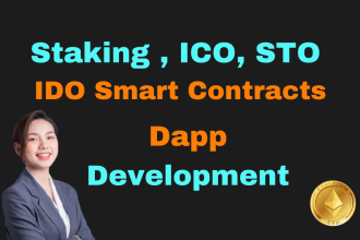 develop ico, sto, staking, ido, ieo smart contracts dapp developer