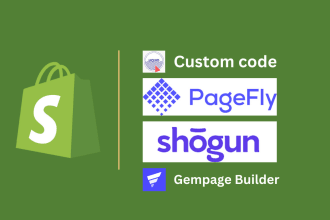 do shopify landing page design with pagefly, shogun or gempage