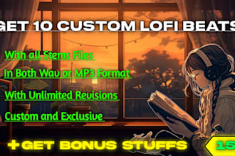 produce 10 exclusive and high quality lofi beats