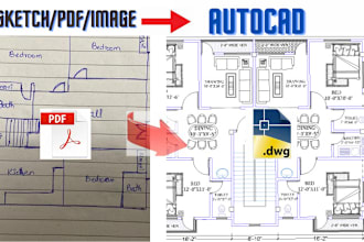 convert pdf, image and sketch to autocad file or dwg file conversion