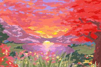 paint your favorite scenery photos in ms paint