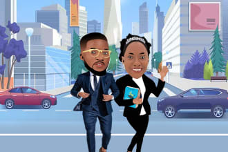 draw realistic cartoon caricature portaits, group, business or family