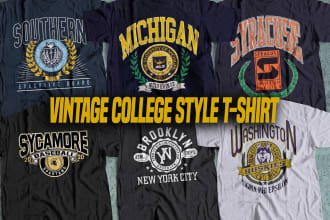 design unique vintage college style tshirt