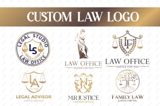 design law, justice custom logo