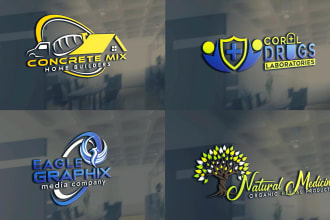design affordable creative custom 3d business logo with 3d mockup