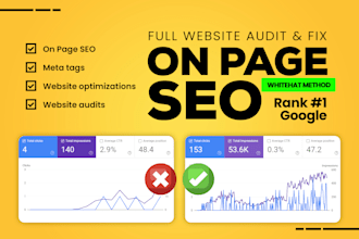 be on page website SEO expert and do technical analysis