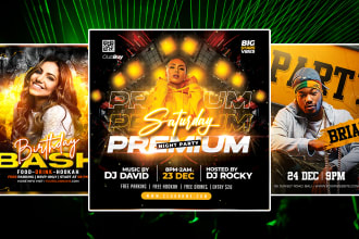 creative flyer design for party, club, and events