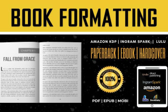 do book formatting and layout design paperback ebook formatting for amazon kdp