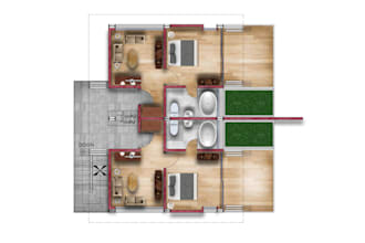 do architectural plan, elevation, section render in photoshop