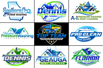 create a perfect cleaning, pressure washing and power washing logo