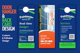 design door hanger , rack card and roll up banner design