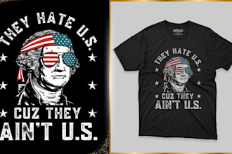 design 4th of july patriotic american USA flag independence day tshirt