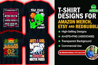 custom typography t shirt design for pod etsy, amazon, redbubble