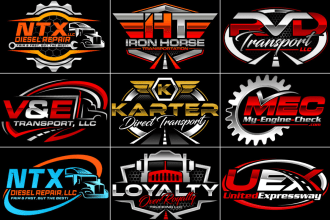 design transport logistic and trucking logo within 24 hours