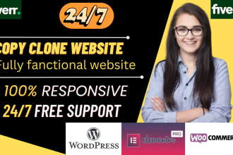 copy clone website and create wordpress website in elementor