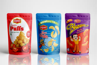 creative pouch design, bag design, food packaging design