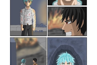 a manga page full color