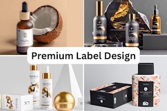create elegant premium beauty and cosmetic label designs