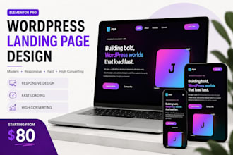 create a responsive wordpress landing page using elementor
