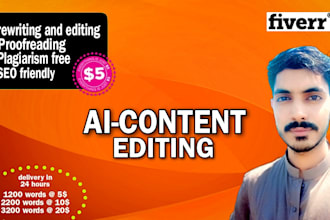 professionally edit, proofread and rewrite ai content to human