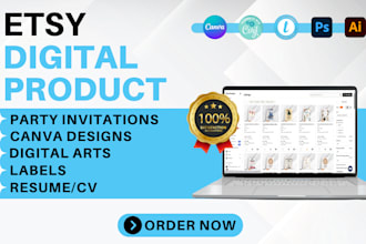 design etsy digital products using corjl, templett and jet template