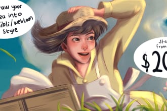 draw fanart into webtoon style