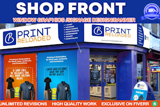 do creative window graphics, shopfront, decal storefront, or signage design